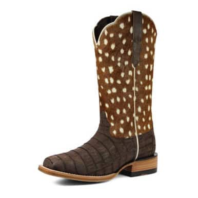 Ariat Women's Boots - Frontier Angelina - Cigar Sueded Caiman / Hair On