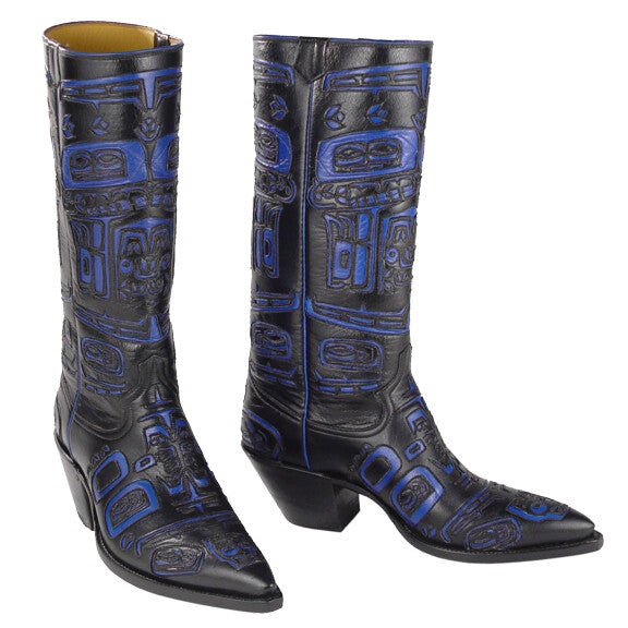CABOOTS Handmade Tlingit Totem Pole Cowboy Boots