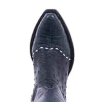 Burns Ladies 13" Navy Full Quill Ostrich and Caiman Cowboy Boots