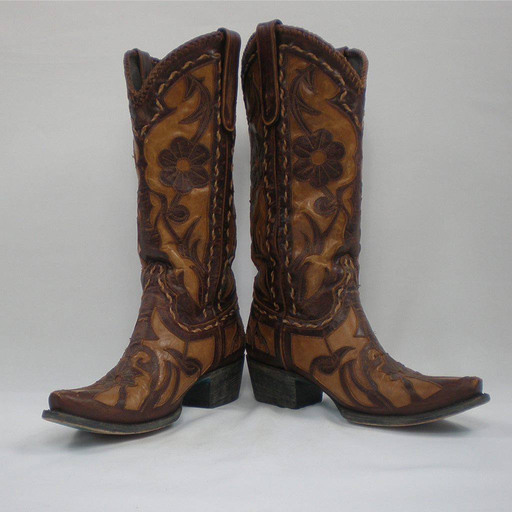 Previously Loved Lane Women's Snip Toe Cowboy Boots - Size 6.5 - Tan