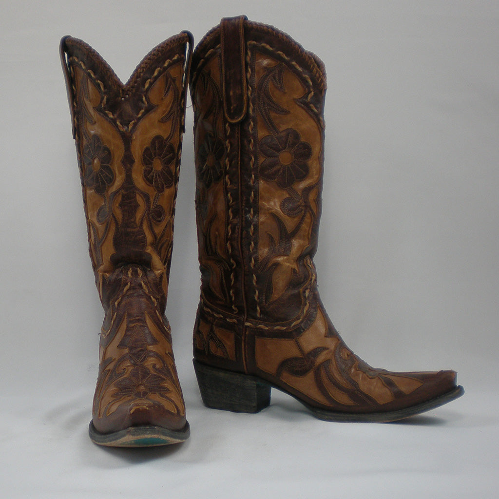 Previously Loved Lane Women's Snip Toe Cowboy Boots - Size 6.5 - Tan