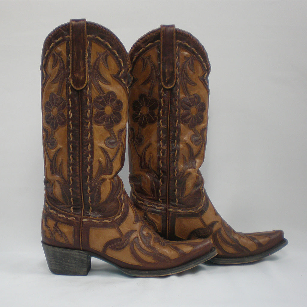 Previously Loved Lane Women's Snip Toe Cowboy Boots - Size 6.5 - Tan