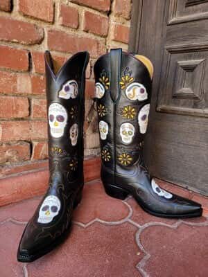 CABOOTS Handmade 11B Women's Candy Skull Cowboy Boots Closeout