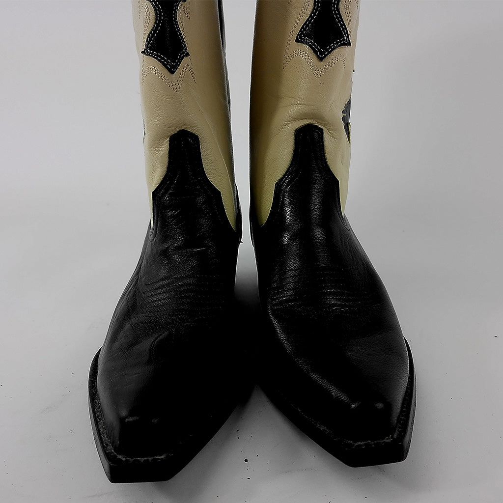Previously Loved Unbranded Women's Snip Toe Shortie Cowboy Boots - Size 7.5 - Black