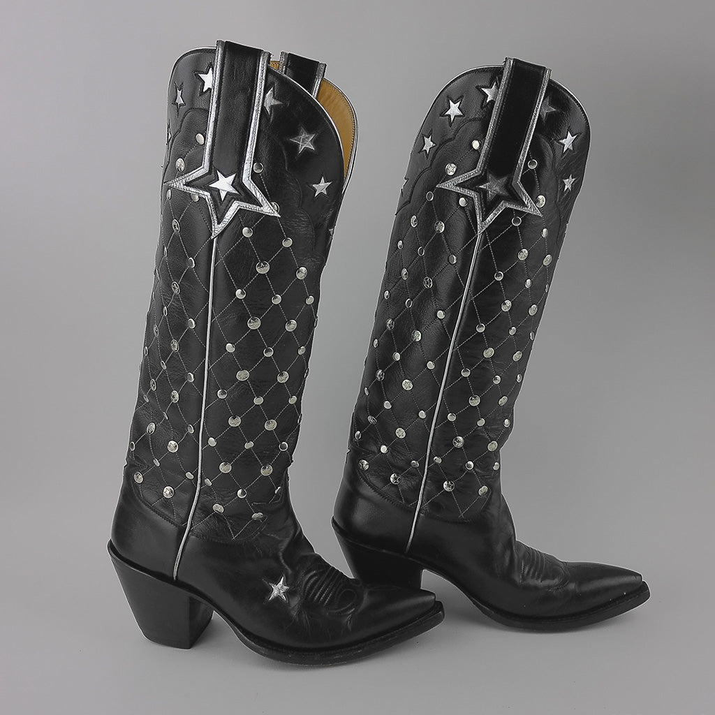 Previously Loved Caboots Women's Pointed Toe Tall Buckaroo Cowboy Boots - Size 9 - Black