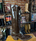 CABOOTS Handmade Tall Patent Leather Brown 5.5B Ladies Boots (Closeout)