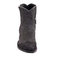 Burns Ladies Grey Elephant Black Break Goat Buckstitch Short Boot
