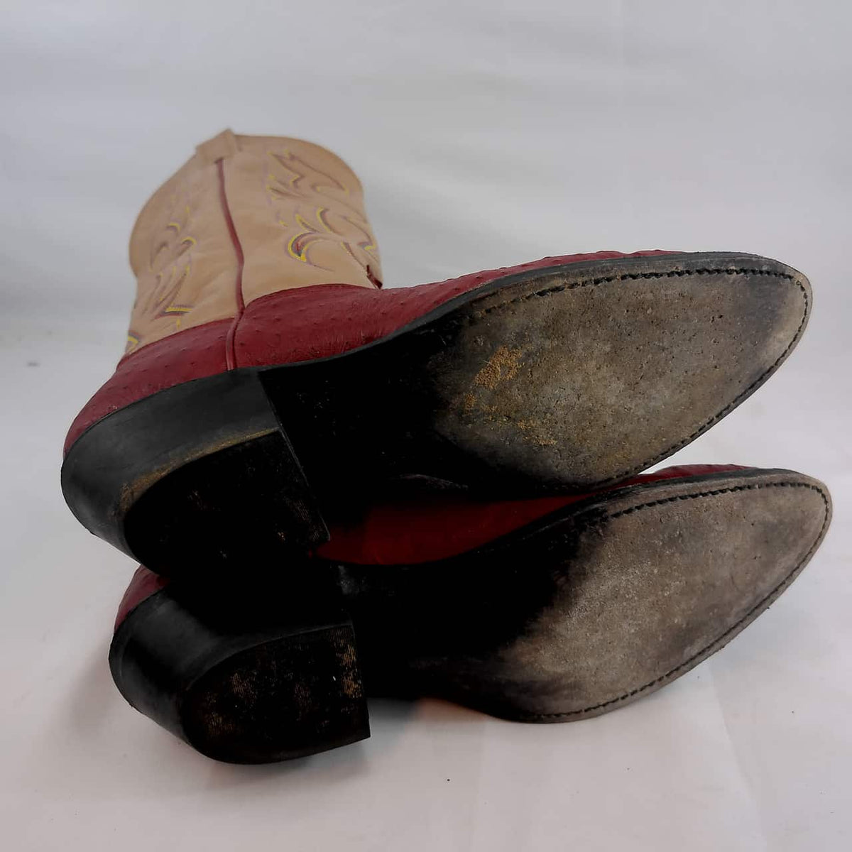 Previously Loved Nocona Men's Round Toe Cowboy Boots - Size 8 - Red