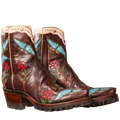 Back at the Ranch Madam Butterfly Ankle Zipper with Lug - Brown / Turquoise