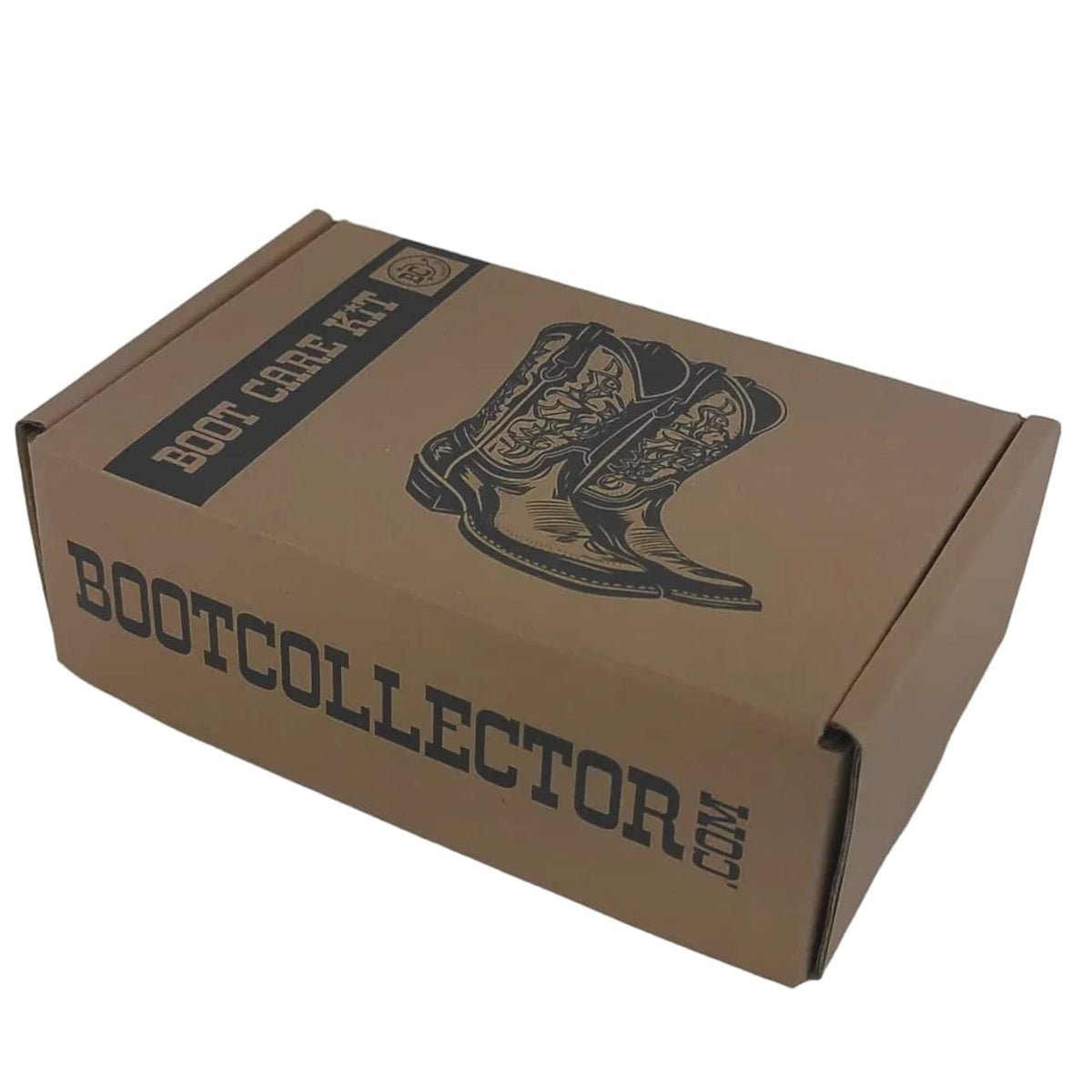 Leather Cowboy Boot Care Kit Box in Brown