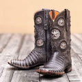 Black Jack Boots - Caiman Belly #1409 - Black Greystone / Tooled 3D Texas Stars