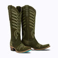 Stunning Olive-Colored Lane Squash Blossom Boot