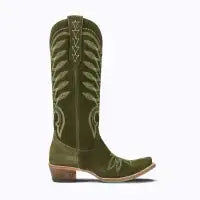 Stunning Olive-Colored Lane Squash Blossom Boot