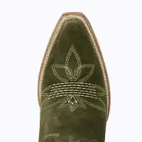 Stunning Olive-Colored Lane Squash Blossom Boot