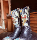 Vintage Liberty Boot Co. â€œTooled Dragonsâ€ Cowboy Boots  Menâ€™s 9.5D.