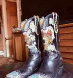 Vintage Liberty Boot Co. â€œTooled Dragonsâ€ Cowboy Boots  Menâ€™s 9.5D.