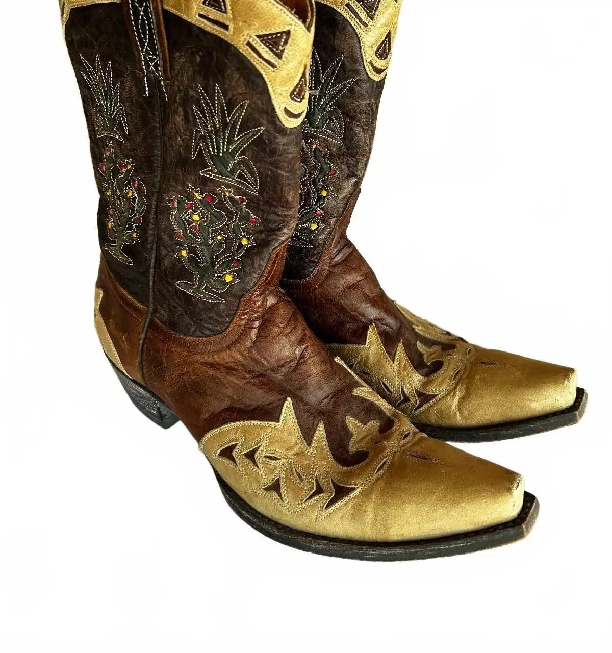 Vintage 9.5B Old Gringo Boot Star Cactus Flower Cowboy Boot