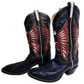 Vintage Tony Lama Bicentennial Eagle Cowboy Boots Womans 10.5 B Gold Label 1976