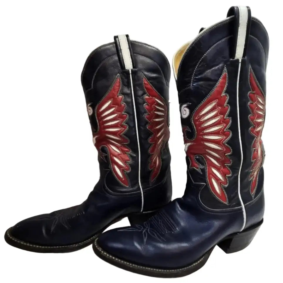 Vintage Tony Lama Bicentennial Eagle Cowboy Boots Womans 10.5 B Gold Label 1976