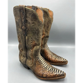 Black Jack Buffalo and Python Snake Rust Dyed Women's 8 B Triad Cowboy Boots