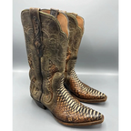 Black Jack Buffalo and Python Snake Rust Dyed Women's 8 B Triad Cowboy Boots