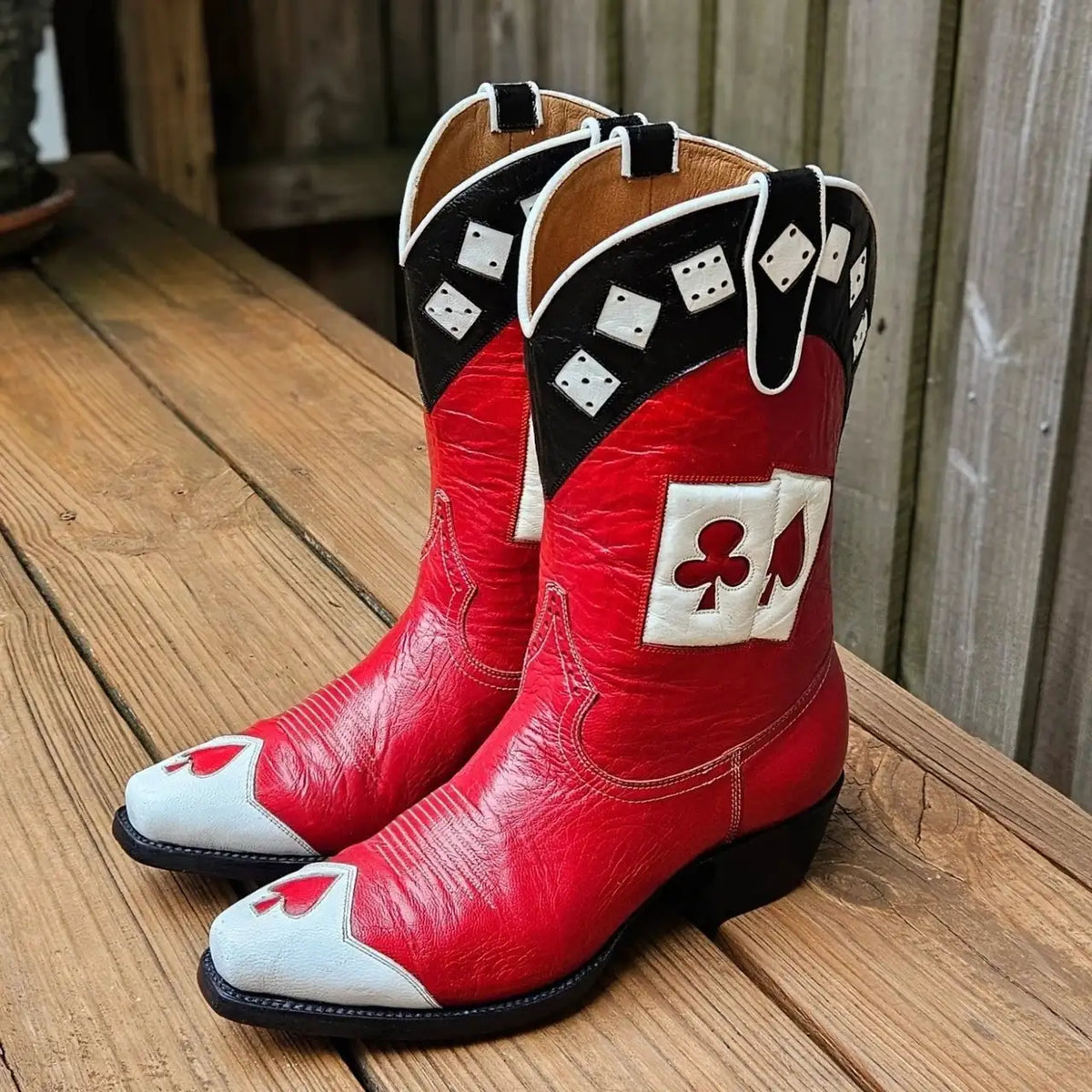 Vintage Chris Romero Playing Cards Lucky Dice Gambling Cowboy Boots Size 6.5 M