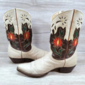 VTG Old Gringo Flower Western Boots Women 9 B Beige Floral Cowboy Cowgirl