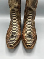 Black Jack Buffalo and Python Snake Rust Dyed Women's 8 B Triad Cowboy Boots