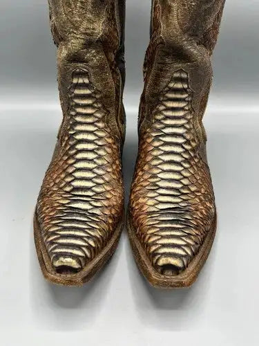 Black Jack Buffalo and Python Snake Rust Dyed Women's 8 B Triad Cowboy Boots