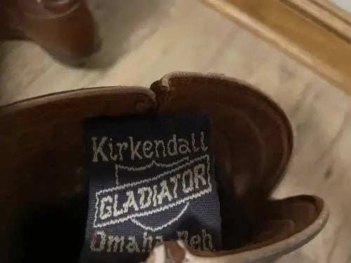 RARE  1950s Kirkendall Gladiator cactus-inlay cowboy boots-Men sz 8 Women sz 9.5