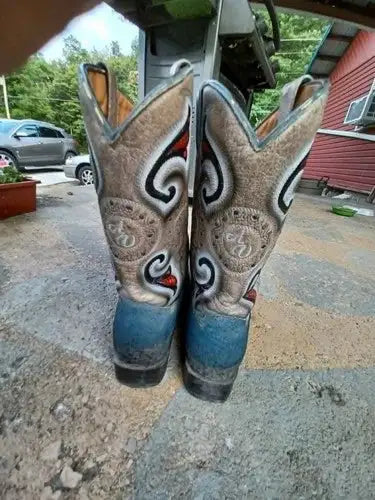 Custom Painted Cowboy Boots in Peterbilt theme - NOT A SINGLE PAIR LIKE THIS ON EBAY!!