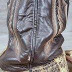 Cowtown Canebrake Rattlesnake Cowboy Boot Men 8.5 D Brown Natural Exotic Western