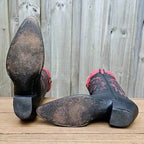 Vintage CABOOTS Custom Women's Cowboy Boots Black/Red Size 8 B Made In USA $1100