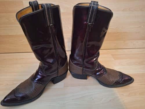 RARE Vintage Tony Lama Patent Leather Cowboy Boots