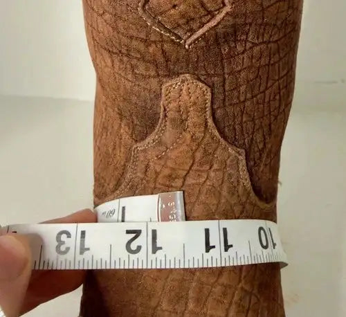 Lucchese Chocolate Full Hippo Print VTG Cowboy Boots 9.5c (Fit 8.5D)