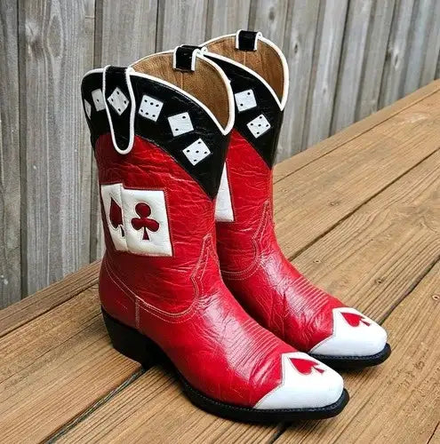 Vintage Chris Romero Playing Cards Lucky Dice Gambling Cowboy Boots Size 6.5 M