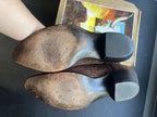 Lucchese Chocolate Full Hippo Print VTG Cowboy Boots 9.5c (Fit 8.5D)