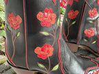 BACK AT THE RANCH O'Susanna Red Rose Floral 9.5C Cowgirl ANKLE BOOTS