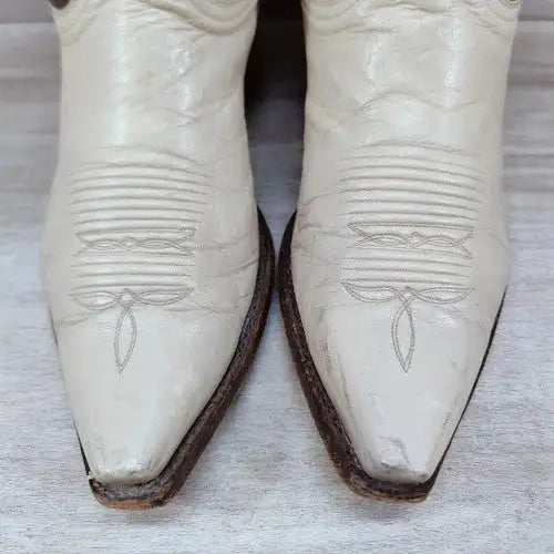 VTG Old Gringo Flower Western Boots Women 9 B Beige Floral Cowboy Cowgirl