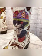 Old Gringo Catarina Cowboy Boots Dia De Los Muertos Taupe 5.5B EUC