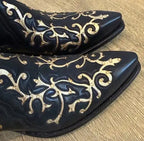 BACK AT THE RANCH 9.5 C Custom Ankle Zipper Western Boots Pricilla Crystals
