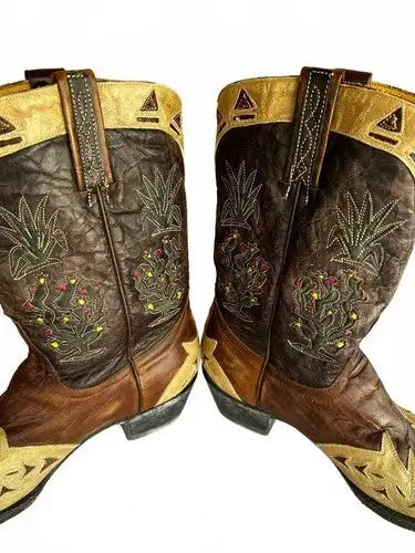 Vintage 9.5B Old Gringo Boot Star Cactus Flower Cowboy Boot