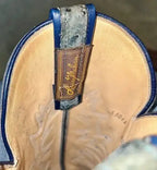 6 C WOMENS VINTAGE Olive Green LARRY MAHAN L5012 Full Quill Ostrich WESTERN BOOT
