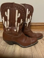 RARE  1950s Kirkendall Gladiator cactus-inlay cowboy boots-Men sz 8 Women sz 9.5