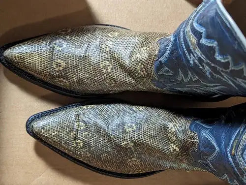 Vintage Justin Ringtail Lizard Boots Mens Size 8 MADE IN USA
