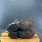 J.B. Hill Mens Black Exotic Textured Leather Texas Handmade Cowboy Boots 10D