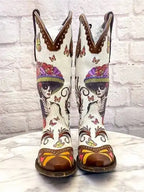 Old Gringo Catarina Cowboy Boots Dia De Los Muertos Taupe 5.5B EUC