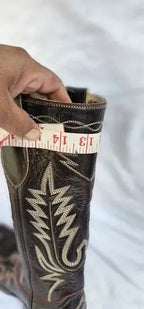 Vintage Champion Attitude Brown Leather Western Boots Embroidered Womens 6.5M Handmade