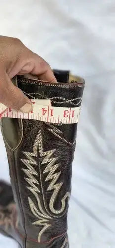 Vintage Champion Attitude Brown Leather Western Boots Embroidered Womens 6.5M Handmade