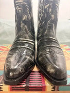 Vintage Western Boots New Men’s 10 Black Leather Cowboy 90s NOS Box Tags